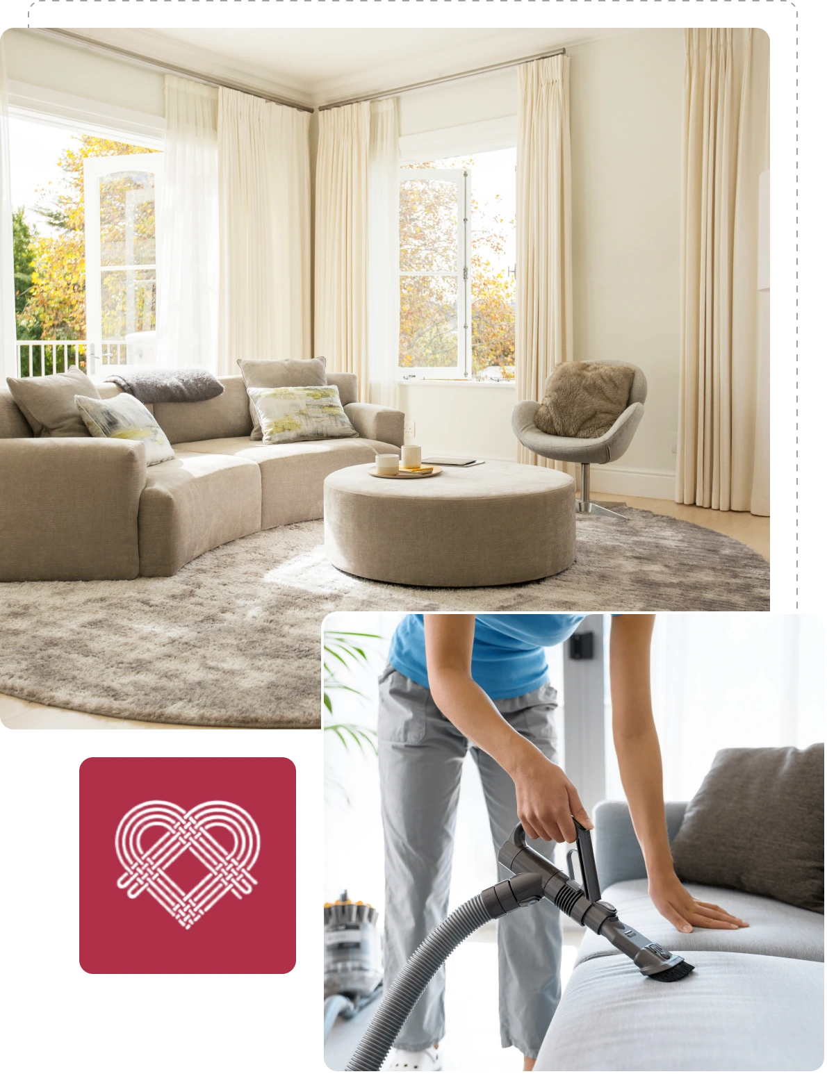 Modern living room with vacuum cleaning scene. Modern living room with vacuum cleaning scene.