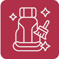 Car seat cleaning icon with sparkles. Car seat cleaning icon with sparkles.